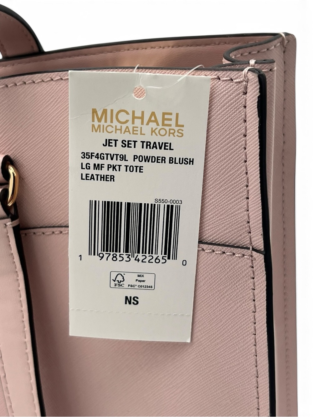 NWT Michael Kors Jet Set Travel Large Saffiano Leather Tech Pocket Tote Bag Pink - Picture 11 of 12